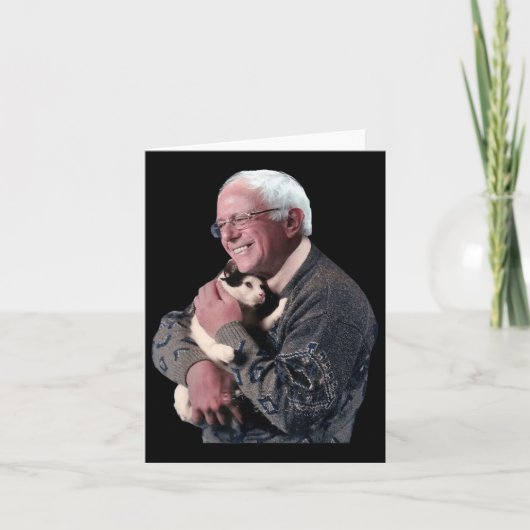 Bernie Sanders Hugging Cat Shirt Cute Animal Lover Kaart (Voorkant)