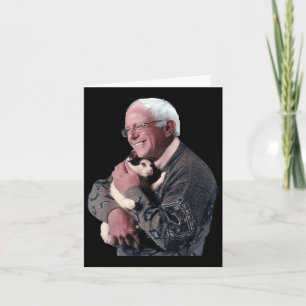 Bernie Sanders Hugging Cat Shirt Cute Animal Lover Kaart