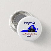 Bernie Sanders in de omtrek van Virginia Ronde Button 3,2 Cm (Voorkant /achterkant)