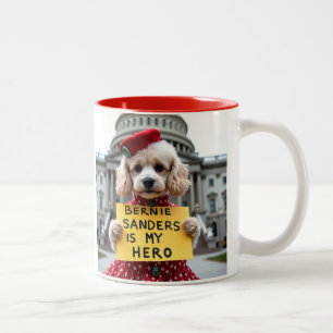 Bernie Sanders is mijn held hondenverzet Tweekleurige Koffiemok
