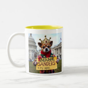 Bernie Sanders is MIJN held Schattigee Chihuahua d Tweekleurige Koffiemok