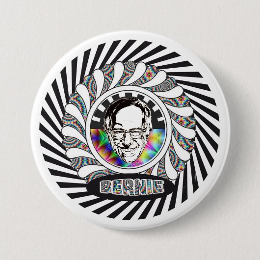 Bernie Sanders is Psychedelic Ronde Button 7,6 Cm (Voorkant)