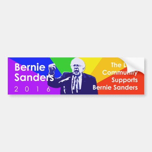 Bernie Sanders LGBT Support Bumpersticker (Voorkant)