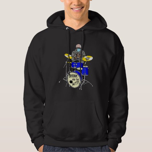 Bernie Sanders Mittens Drumming Drum Inauguration Hoodie (Voorkant)
