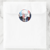 Bernie Sanders Ondersteuning Digitale Kunst Sticke Ronde Sticker (Tas)
