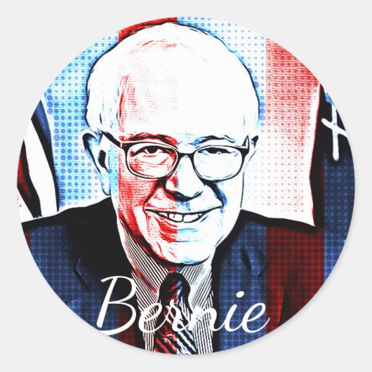 Bernie Sanders Ondersteuning Digitale Kunst Sticke Ronde Sticker (Voorkant)