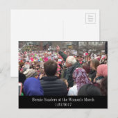 Bernie Sanders op het Briefkaart van de Vrouwenmar (Voorkant / Achterkant)