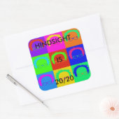 Bernie Sanders Pop "ACHTERGRONDZICHT IS 20/20 stic Vierkante Sticker (Envelop)