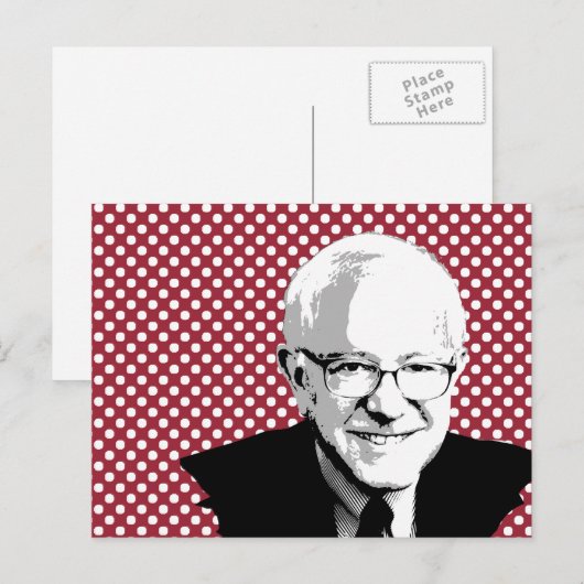 BERNIE SANDERS POP ART BRIEFKAART (Voorkant / Achterkant)