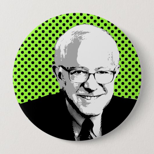 BERNIE SANDERS POP ART RONDE BUTTON 4,0 CM (Voorkant)