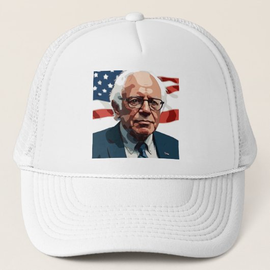 Bernie Sanders-portret Trucker Pet (Voorkant)
