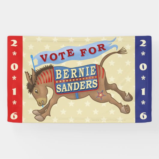 Bernie Sanders President 2016 Democraat Donkey Spandoek (Horizontaal)