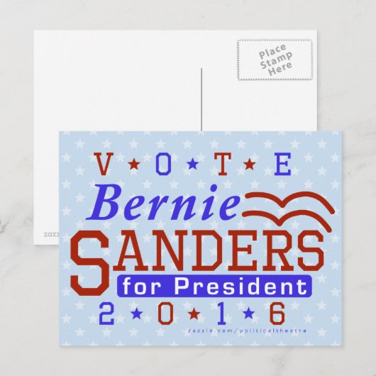 Bernie Sanders President 2016 Verkiezingsdemocraat Briefkaart (Voorkant / Achterkant)