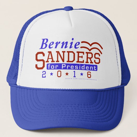 Bernie Sanders President 2016 Verkiezingsdemocraat Trucker Pet (Voorkant)