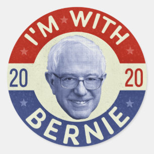 Bernie Sanders President 2020 Democraat Foto Retro Ronde Sticker