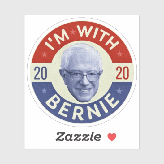 Bernie Sanders President 2020 Democraat Foto Retro Sticker (Vel)