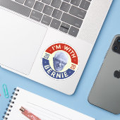 Bernie Sanders President 2020 Democraat Foto Retro Sticker (Laptop met iPhone)