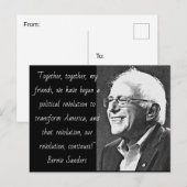 Bernie Sanders Quote Political Nostalgia Briefkaart (Voorkant / Achterkant)