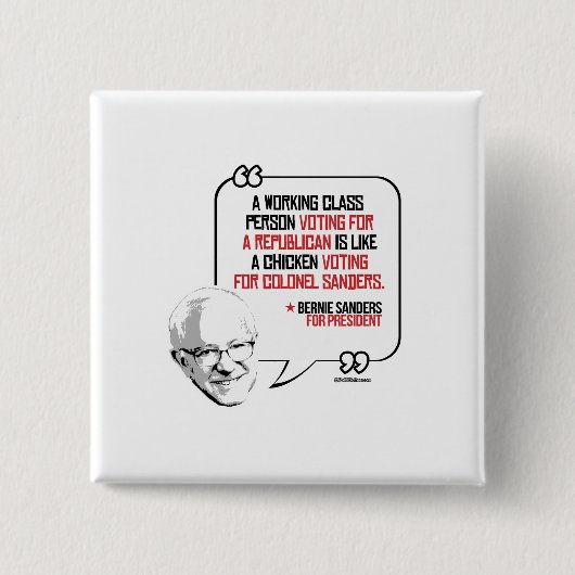 Bernie Sanders Quote - Stemmen voor een Republikei Vierkante Button 5,1 Cm (Voorkant)