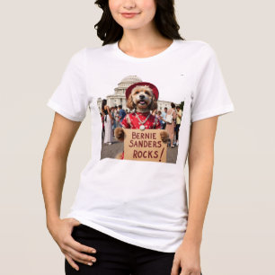 Bernie Sanders Rocks hond in jurk Tri-Blend Shirt