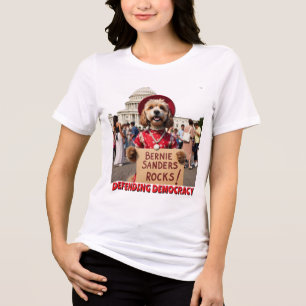 Bernie Sanders Rocks hond in jurk Tri-Blend Shirt