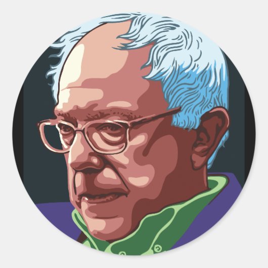 Bernie Sanders Ronde Sticker (Voorkant)