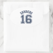 Bernie Sanders Sports Jersey Nummer 16 Ovale Sticker (Tas)