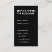 BERNIE sanders textStacks Visitekaartje (Achterkant)