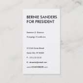 BERNIE sanders textStacks Visitekaartje (Achterkant)