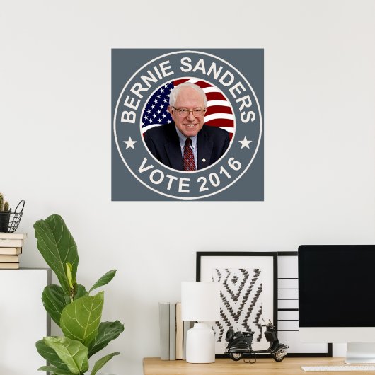 Bernie Sanders US Flag Poster (Thuiskantoor)