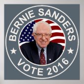 Bernie Sanders US Flag Poster (Voorkant)