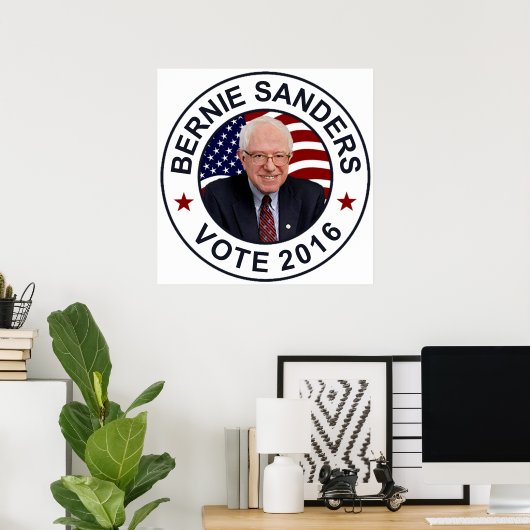 Bernie Sanders US Flag Poster (Thuiskantoor)