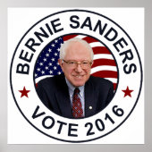 Bernie Sanders US Flag Poster (Voorkant)