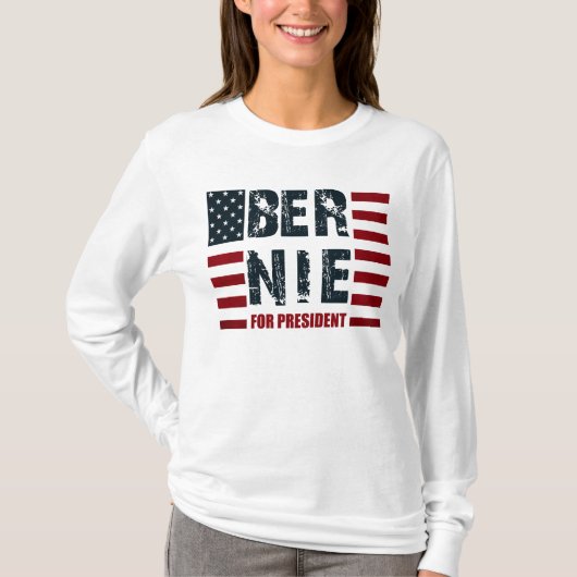 Bernie Sanders US Flag T-shirt (Voorkant)