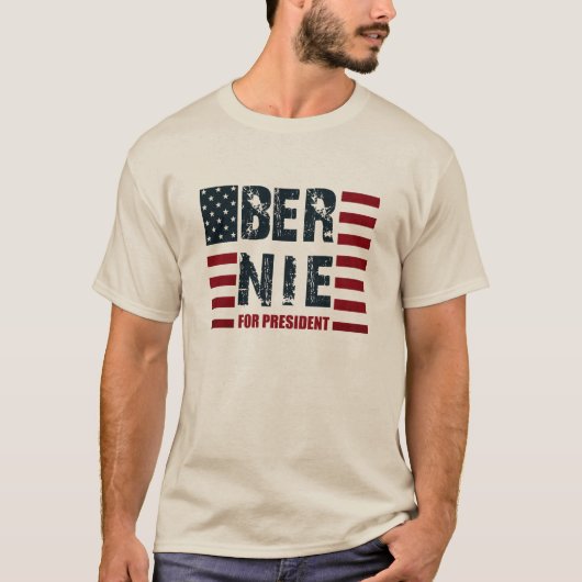 Bernie Sanders US Flag T-shirt (Voorkant)