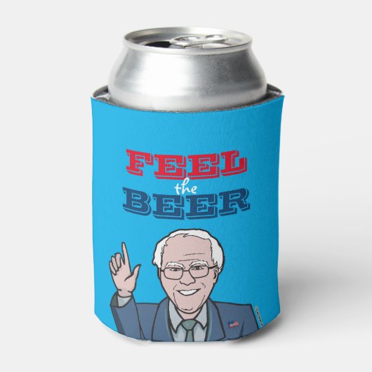 Bernie Sanders - Voel het Bier Blikjeskoeler (Blikje Voorkant)