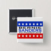 Bernie Sanders voor de campagne President 2016 Vierkante Button 5,1 Cm (Voorkant /achterkant)