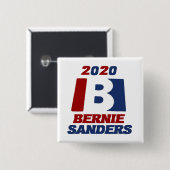 Bernie Sanders voor President 2020 Vierkante Button 5,1 Cm (Voorkant /achterkant)