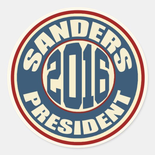 Bernie Sanders voor President in 2016 Ronde Sticker (Voorkant)