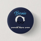 Bernie Sanders zou een Button van Won Funny hebben (Voorkant)