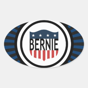 BERNIE sterren en strepen Ovale Sticker