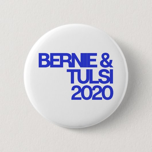 Bernie & Tulsi 2020 Round Button (Voorkant)
