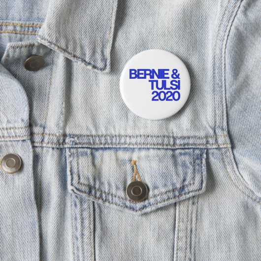Bernie & Tulsi 2020 Round Button (In situ)