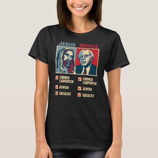 Bernie voor President 2020 Jesus Religious T-shirt (Voorkant)