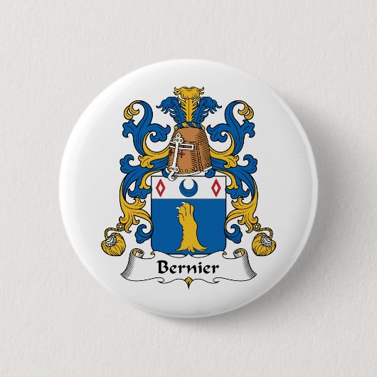 Bernier Family Crest Ronde Button 5,7 Cm (Voorkant)