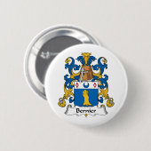 Bernier Family Crest Ronde Button 5,7 Cm (Voorkant /achterkant)