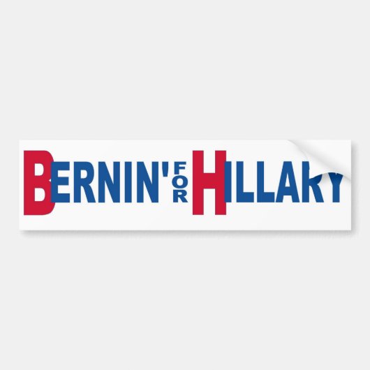 Bernin' For Hillary Bumpersticker (Voorkant)