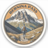 Bernina Pass Zwitserland Outdoors Mountain Pass Sticker (Voorkant)