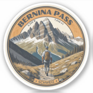 Bernina Pass Zwitserland Outdoors Mountain Pass Sticker