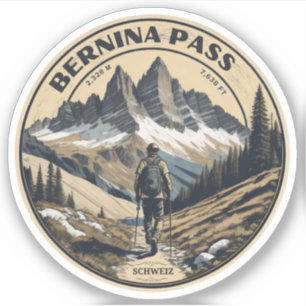 Bernina Pass Zwitserland Outdoors Mountain Pass Sticker